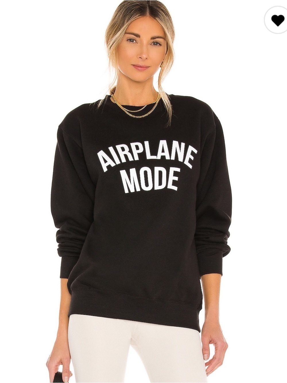 Departure Airplane Mode Crewneck Sweatshirt in Black & White Size Small NWT